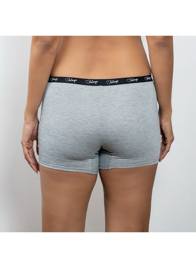 Aadaraya Set of 2 - Aadaraya Solid Shaping Shorts with Elasticated Waistband  - Image 1