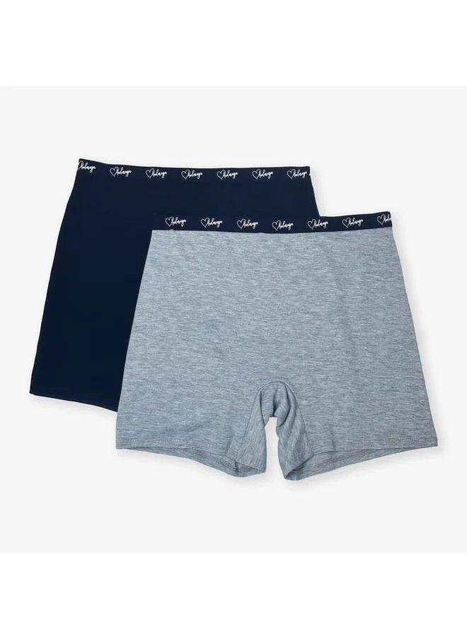 أدريا Set of 2 - Aadaraya Solid Shaping Shorts with Elasticated Waistband