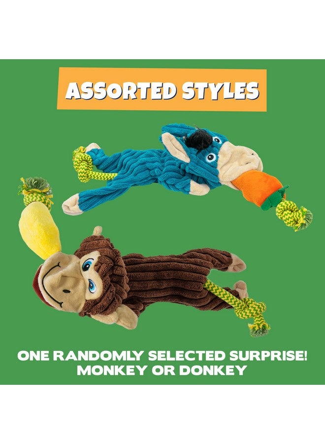 Pet Factory Tug & Chomp Squeaky Plush Dog Toy, Randomly Selected - Monkey OR Donkey, One Size - Image 3