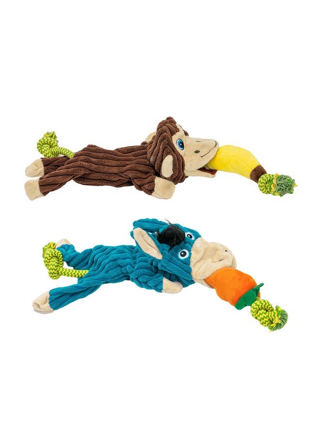 Pet Factory Tug & Chomp Squeaky Plush Dog Toy, Randomly Selected - Monkey OR Donkey, One Size - Image 1
