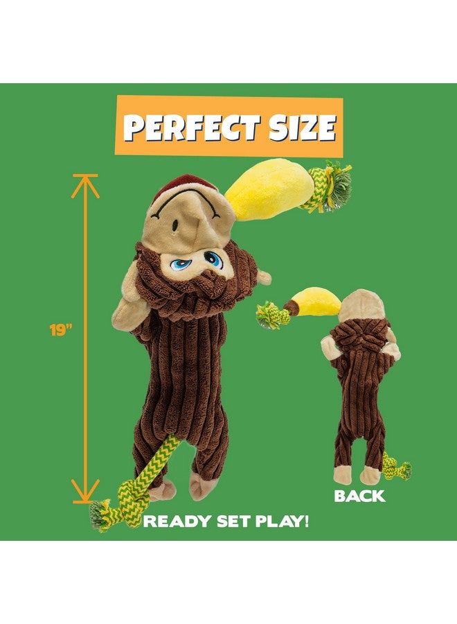 Pet Factory Tug & Chomp Squeaky Plush Dog Toy, Randomly Selected - Monkey OR Donkey, One Size - Image 4