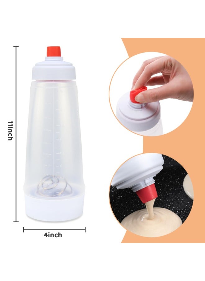Dovva One Pack 33 Oz Silicone Pancake Batter Mixer & Dispenser with BlenderBall Whisk - for Cupcakes, Muffins, Crepes  - Image 3