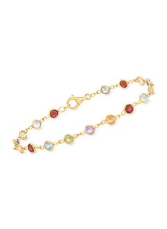 ROSS-SIMONS 4.30 Ct. T.W. Multi-Gemstone Bracelet In 18Kt Gold Over Sterling. 7 Inches  - Image 1