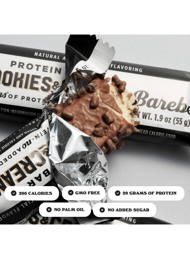 بيربيلز باربيلز بروتين بار كوكيز آند كريم - 12 قطعة، 20 غرام من الحلوى الغنية بالبروتين - بار شوكولاتة مغذي مع 1 غرام من إجمالي السكريات - وجبة إفطار سريعة أو وجبة خفيفة بعد التمرين - Image 2