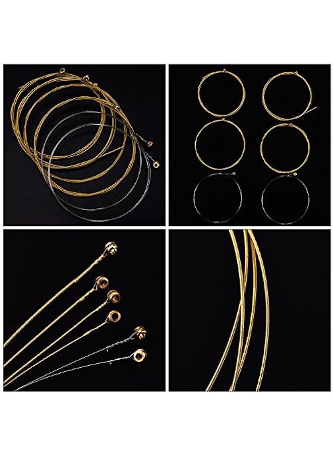 Generic - 2 Sets of 6 Guitar Strings Replacement Steel String for Acoustic Guitar (Yellow and Multicolor) - Image 1
