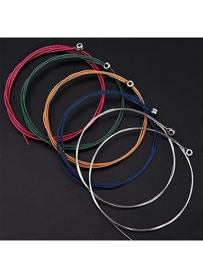 Generic - 2 Sets of 6 Guitar Strings Replacement Steel String for Acoustic Guitar (Yellow and Multicolor) - Image 1