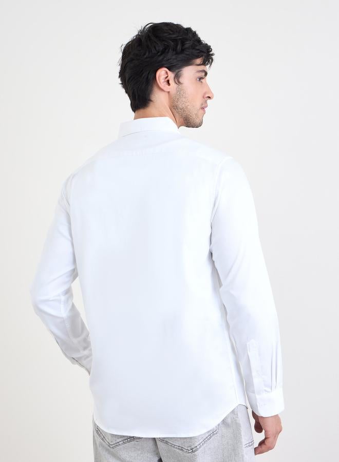 Styli Solid Cotton Lycra Slim Fit Shirt - Image 4