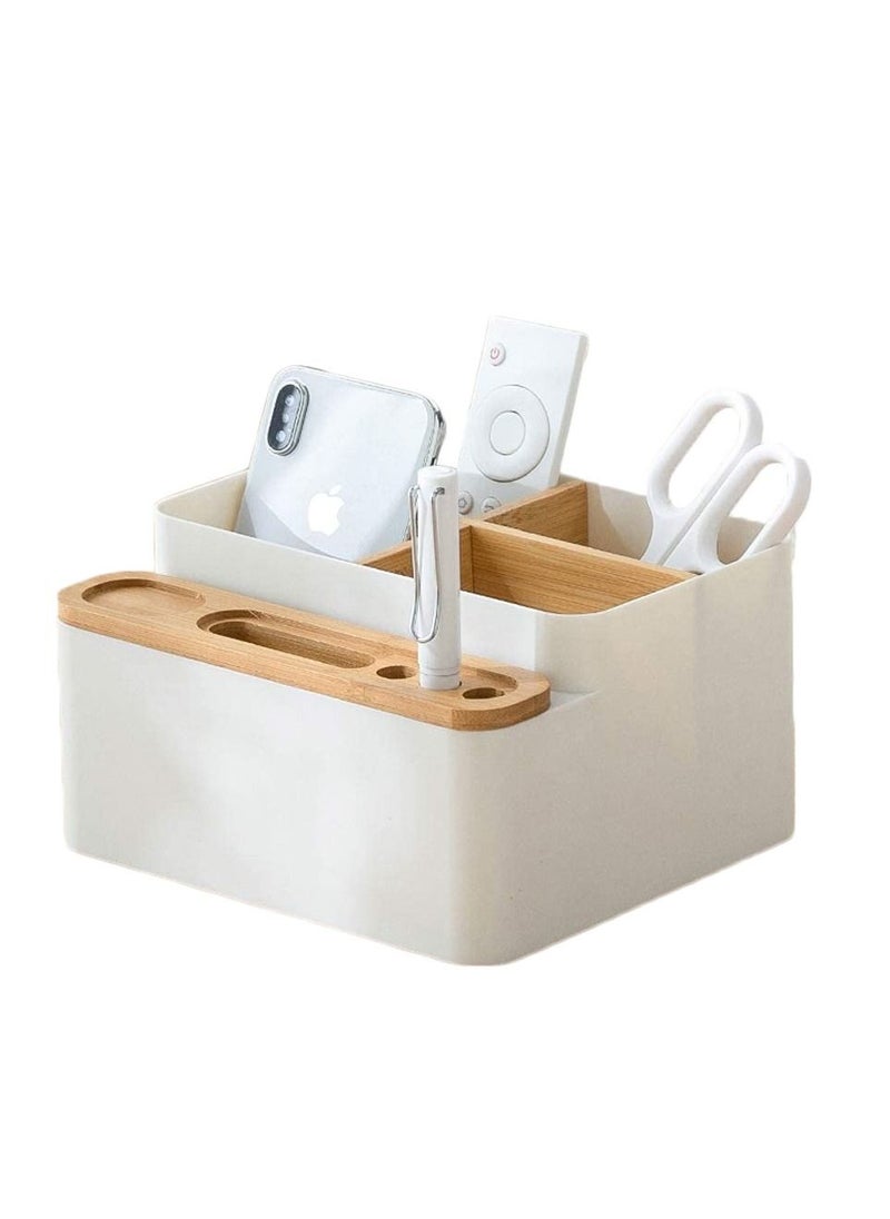 AMERTEER - 9-Compartment Multi-Function Desk Organizer Stationery and Makeup Storage Box - Image 1