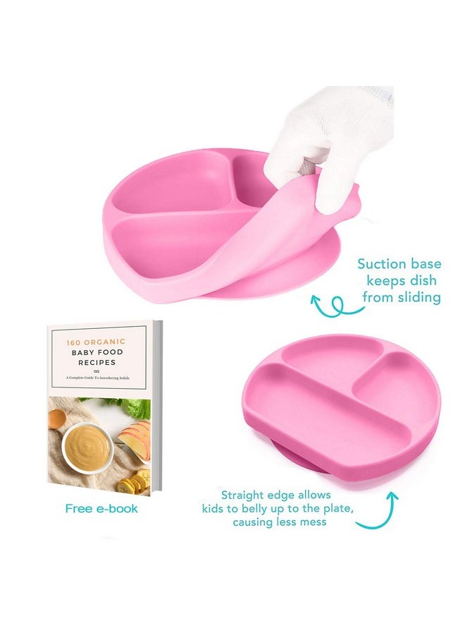 Baby Drom - Silicone Suction Plates For Babies Stick To High Chair Trays And Table Divided Baby Dishes Perfect Kids Plates Bpa Free - Image 1