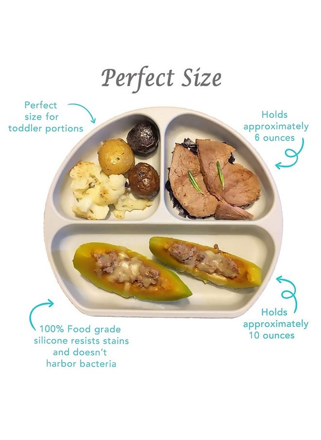Baby Drom - Silicone Suction Plates For Babies Stick To High Chair Trays And Table Divided Baby Dishes Perfect Kids Plates Bpa Free - Image 1