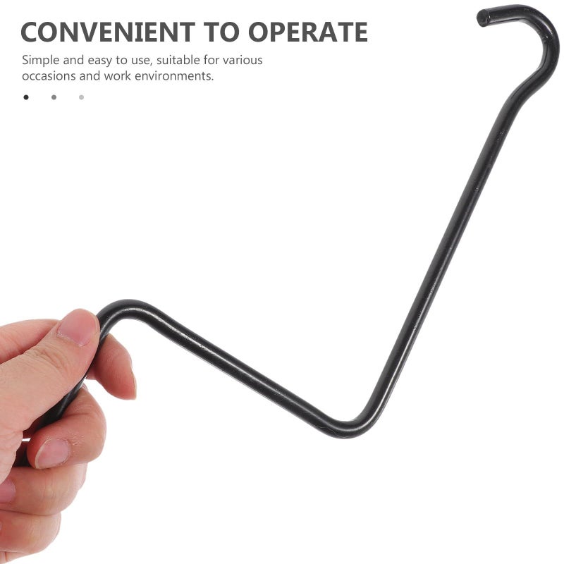 Straight Hook Crank Handle For Car Scissor Jack Replacement Automotive Tire Lifting Tool Black Accessory - Image 5