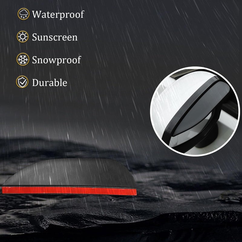 Pincuttee 2PC Side Mirror Visor Rain Guards,Car Rear View Mirror Rain Cover,Silicone Rain Shield,Mirror Cover Rubber Visor Guard(Solid-Black,2Pack) Fine detail - Image 5