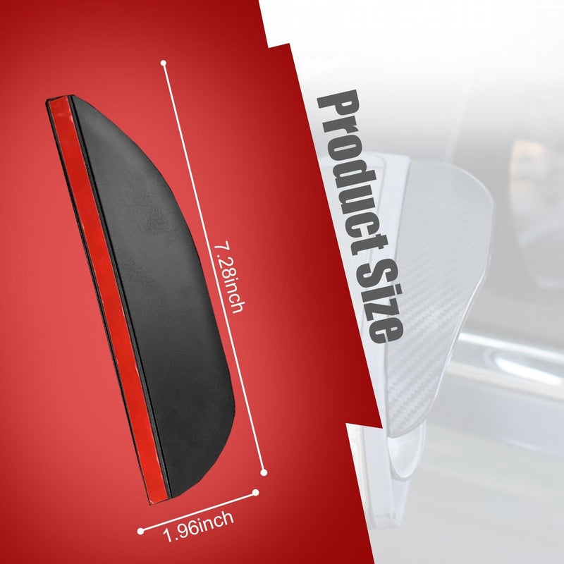 Pincuttee 2PC Side Mirror Visor Rain Guards,Car Rear View Mirror Rain Cover,Silicone Rain Shield,Mirror Cover Rubber Visor Guard(Solid-Black,2Pack) Fine detail - Image 2