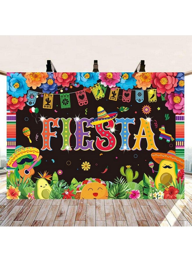 CINRAY Mexican Fiesta Backdrop 8x6FT Mexican Party Decorations Mexican Theme Paper Flowers Photography Background Fiesta Birthday Party Decor Photo Props - Image 2