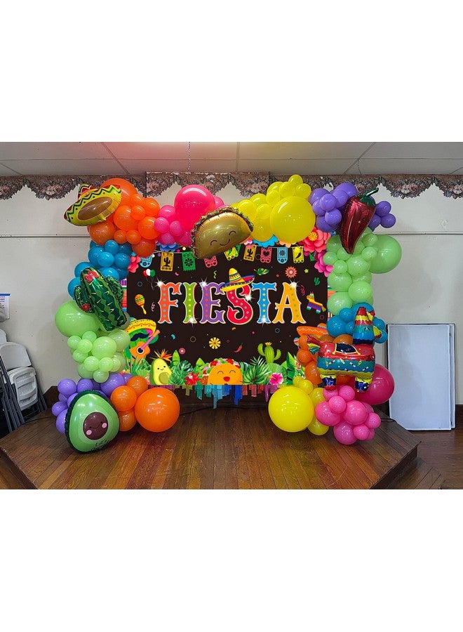 CINRAY Mexican Fiesta Backdrop 8x6FT Mexican Party Decorations Mexican Theme Paper Flowers Photography Background Fiesta Birthday Party Decor Photo Props - Image 3