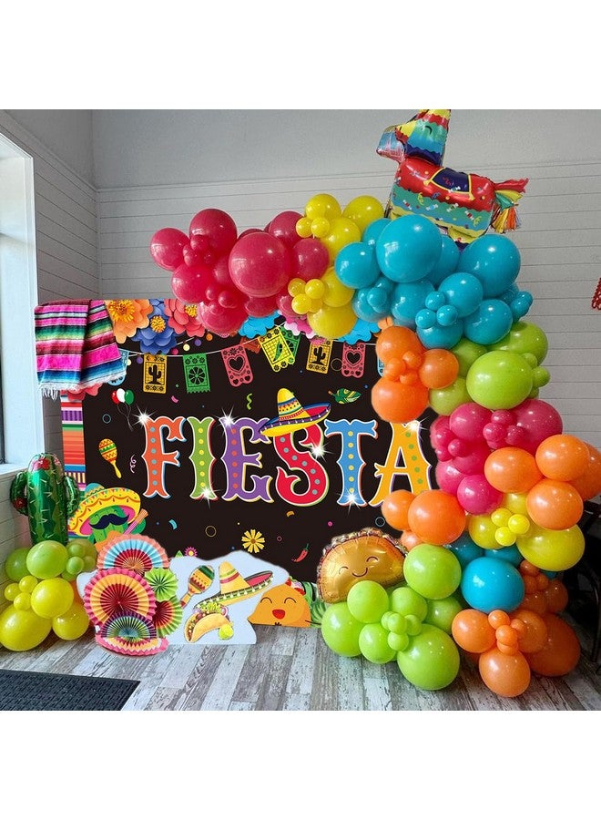 CINRAY Mexican Fiesta Backdrop 8x6FT Mexican Party Decorations Mexican Theme Paper Flowers Photography Background Fiesta Birthday Party Decor Photo Props - Image 5