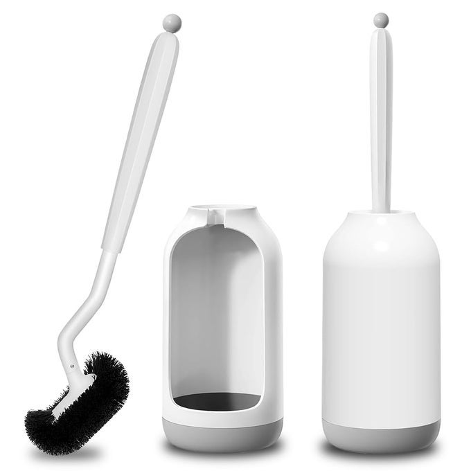 TOILET BOWL BRUSH HOLDER SET WITH MODERN AND ELEGANT DESIGN COMPACT BATHROOM SET DEEP CLEANING TOILET BRUSH FOR DEAD CORNER CLEAN (PACK OF 1)