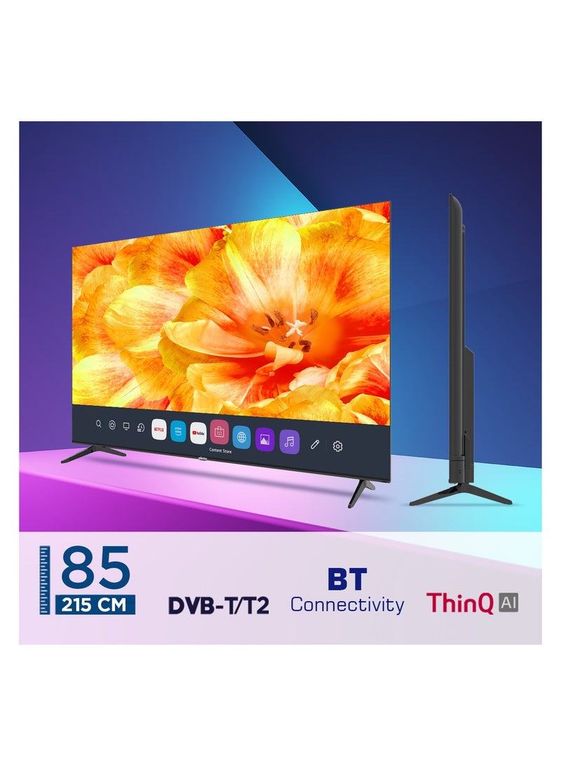 Elista تلفاز ذكي LED 4K UHD بحجم 85 بوصة (215 سم)، D85UHD4ELD، شاشة بدون حواف A+، مدعوم بنظام WebOS، جهاز تحكم سحري، ThinQ AI، صوت دولبي - Image 2