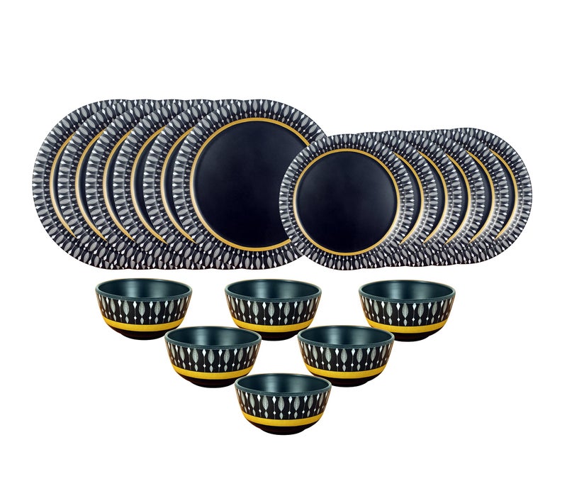 Cello طقم عشاء سيلو ميلموير، تشطيب أريستا مات، 18 قطعة، فن قبلي - Image 1