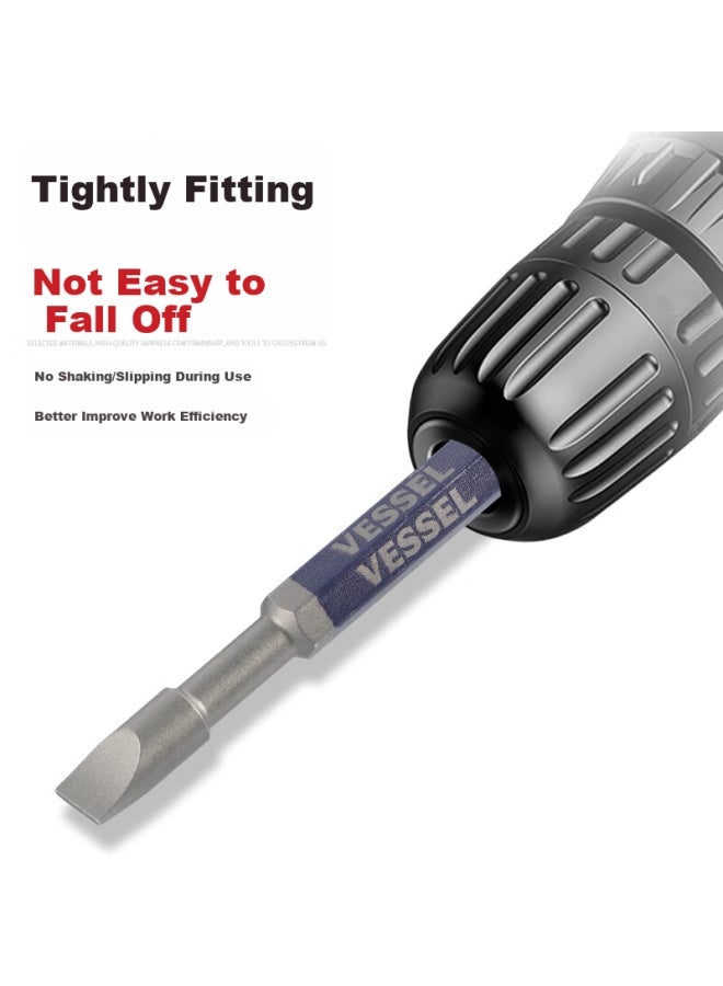 Vessel Impact Screwdriver Bit With Magnetic Bit Holder, Single Head Bit, Short Slot Cross Bit Ph2x65mm, Pack Of 2 - Image 2
