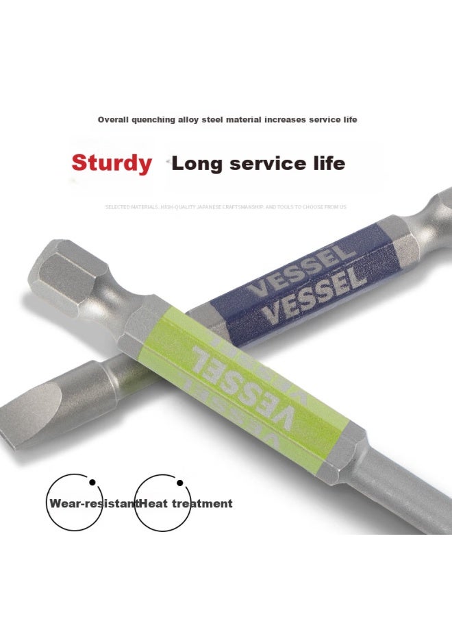 Vessel Impact Screwdriver Bit With Magnetic Bit Holder, Single Head Bit, Short Slot Cross Bit Ph2x65mm, Pack Of 2 - Image 3