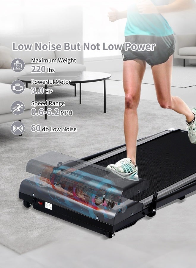 RUIYADA Foldable 2-in-1 Walking Pad Treadmill, 3.5HP Silent Motor, Adjustable Incline, Remote Control, LED Display, Home Fitness Equipment Max 110kg - Image 5