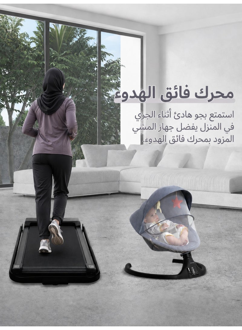RUIYADA Foldable 2-in-1 Walking Pad Treadmill, 3.5HP Silent Motor, Adjustable Incline, Remote Control, LED Display, Home Fitness Equipment Max 110kg - Image 3