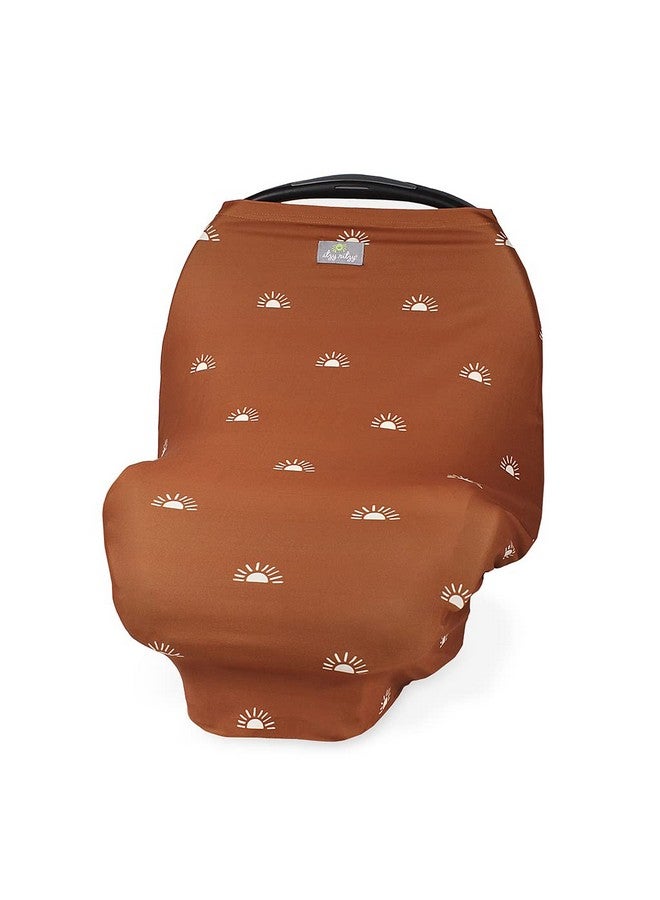 Itzy Ritzy 4-in-1 Nursing Cover, Car Seat Cover, Shopping Cart Cover & Infinity Scarf - Breathable, Multi-Use Nursing Cover Up for Breastfeeding, Carseat Canopy & Stroller Cover (Terracotta Sunrise) - Image 1