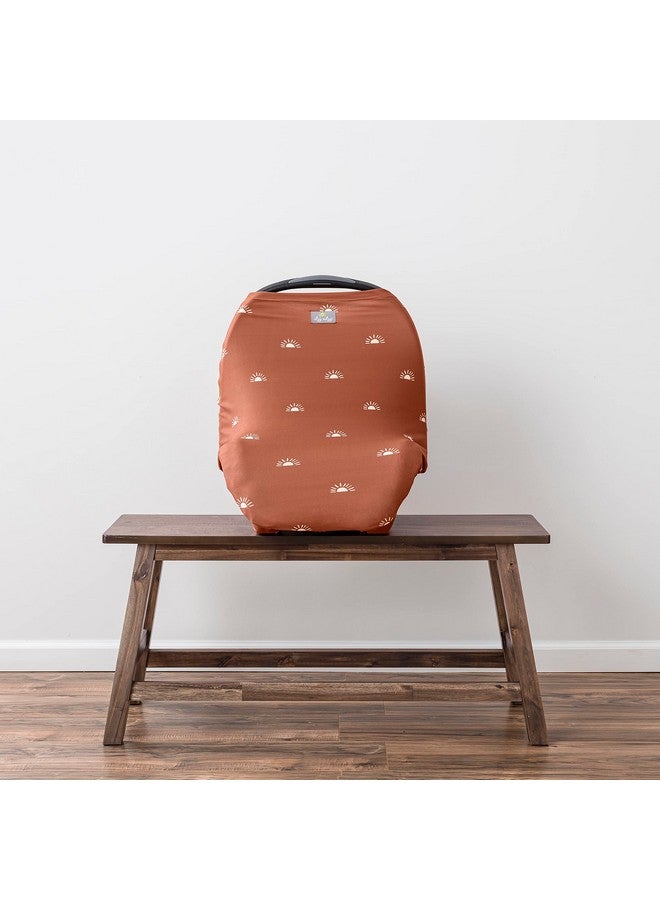 Itzy Ritzy 4-in-1 Nursing Cover, Car Seat Cover, Shopping Cart Cover & Infinity Scarf - Breathable, Multi-Use Nursing Cover Up for Breastfeeding, Carseat Canopy & Stroller Cover (Terracotta Sunrise) - Image 3