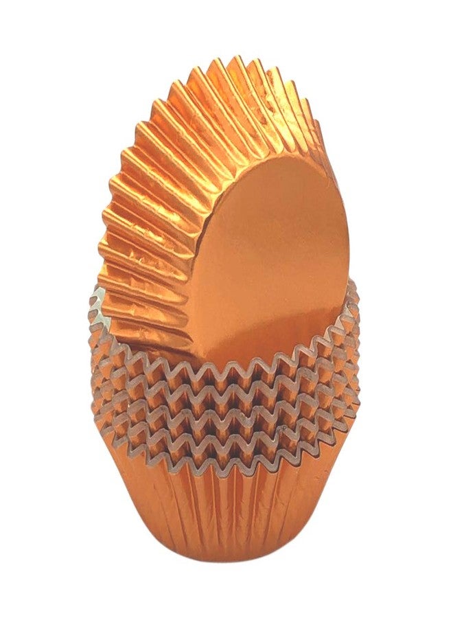 Huaswan Warm Orange Foil Cupcake Liners Standard Baking Cups for Party, Birthday and More, 120-Count - Image 1