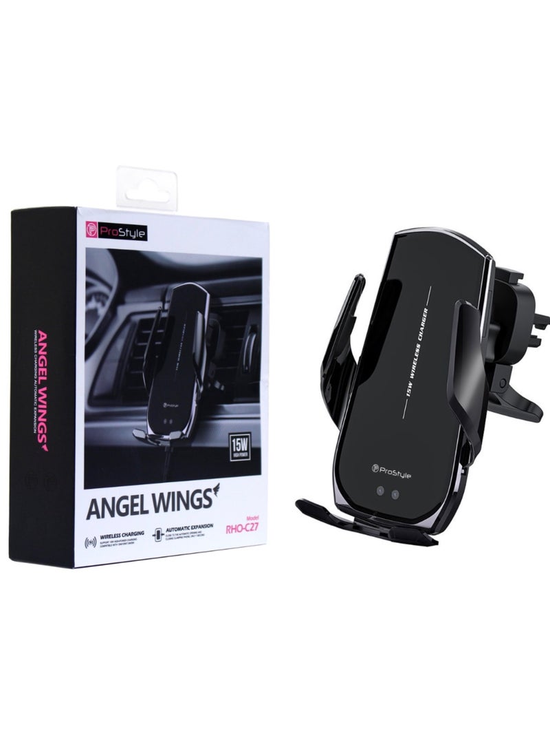 Prostyle 15W Wireless Car Charger Automatic Phone Holder for Air Vent Car Mount Fast Charging Mobile Holder Compatible with iPhone 16 15 14 13 12 Samsung Galaxy S24 S23 Xiaomi and Other Smartphones - Image 1