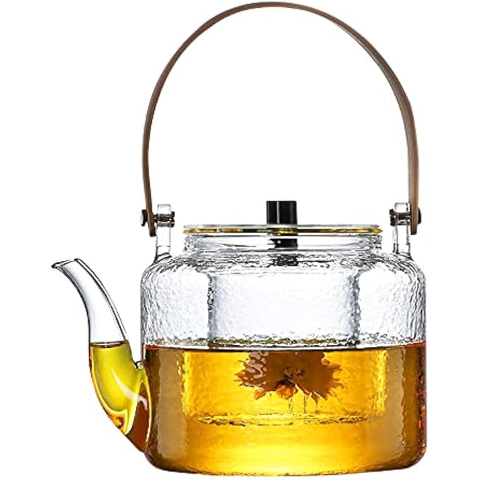 Mumoo Bear Glass Teapot Heat Resistant Borosilicate Glass Tea Pot Large Capacity Tea Kettle With Removable Strainer For Home Office Blooming  Loose Leaf Teapots Stovetop  Microwave Safe Transparent - Image 2