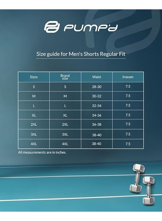 pump'd شورت - بنطلون رياضي رجالي نصف للرجال وتدريب الأولاد شورتات رجالية سريعة للتجفيف السريع | شورتات للتمارين والمنزل |  خفيف الوزن - Image 5