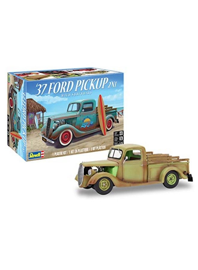 Revell 854516 1937 Ford Pickup Truck 2N1 W/Surf Board Model Car Kit 125 Scale 162Piece Skill Level 4 Plastic Model Building Kit Red - Image 1