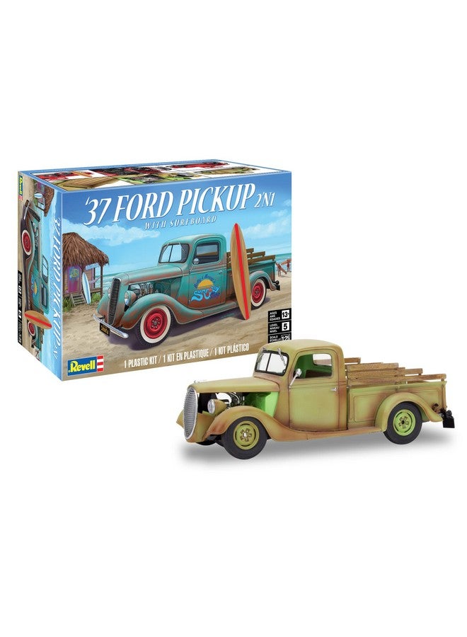 Revell 854516 1937 Ford Pickup Truck 2N1 W/Surf Board Model Car Kit 125 Scale 162Piece Skill Level 4 Plastic Model Building Kit Red - Image 2