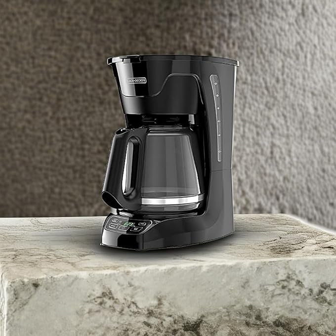 BLACK&DECKER CM1110B Programable 12-Cup Coffee Maker, Easy Pour, Non-Drip Carafe with Removable Filter Basket, Black - Image 2