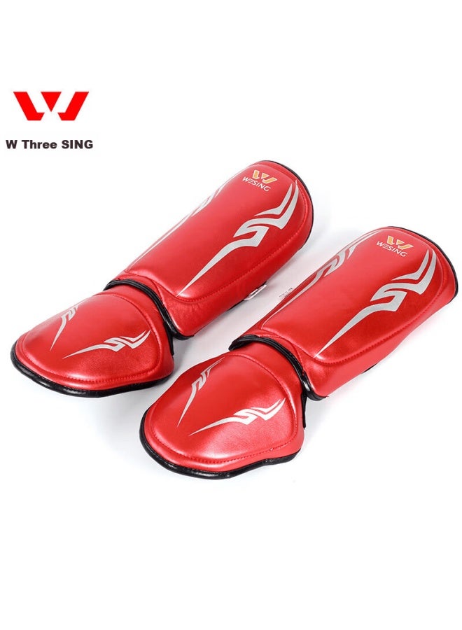 Nine Day Mountain Jiurishan Children's Combat Protective Gear Full Set, Sanda Boxing Training Equipment, Youth Gloves And Helmet, 6-piece Set, Red, Size S - Image 3