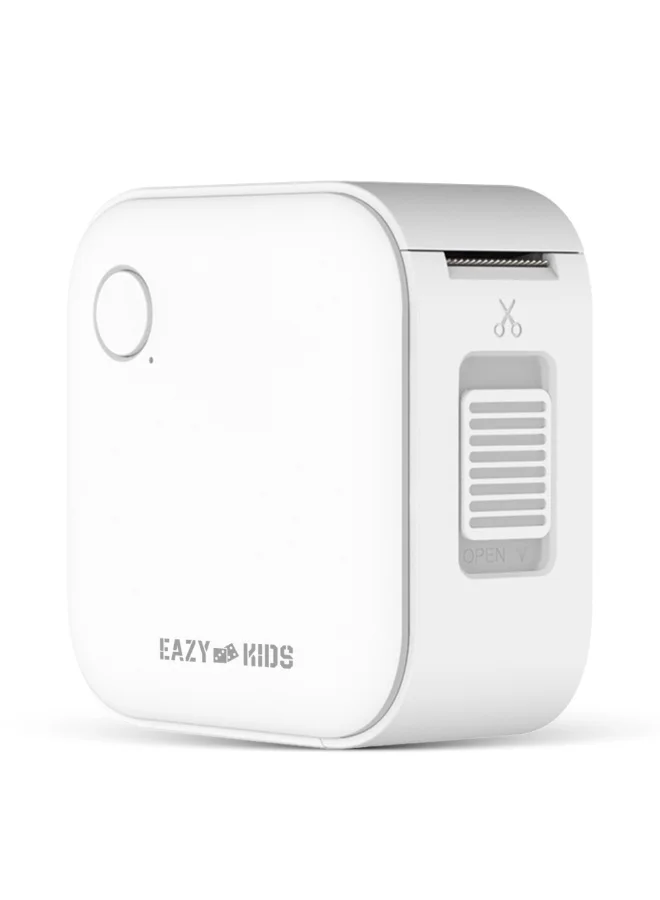 إيزي كيدز Eazy Kids Mini Label Maker Printer with 180 Labels Roll, Smart App Control for Home, Office, School - White
