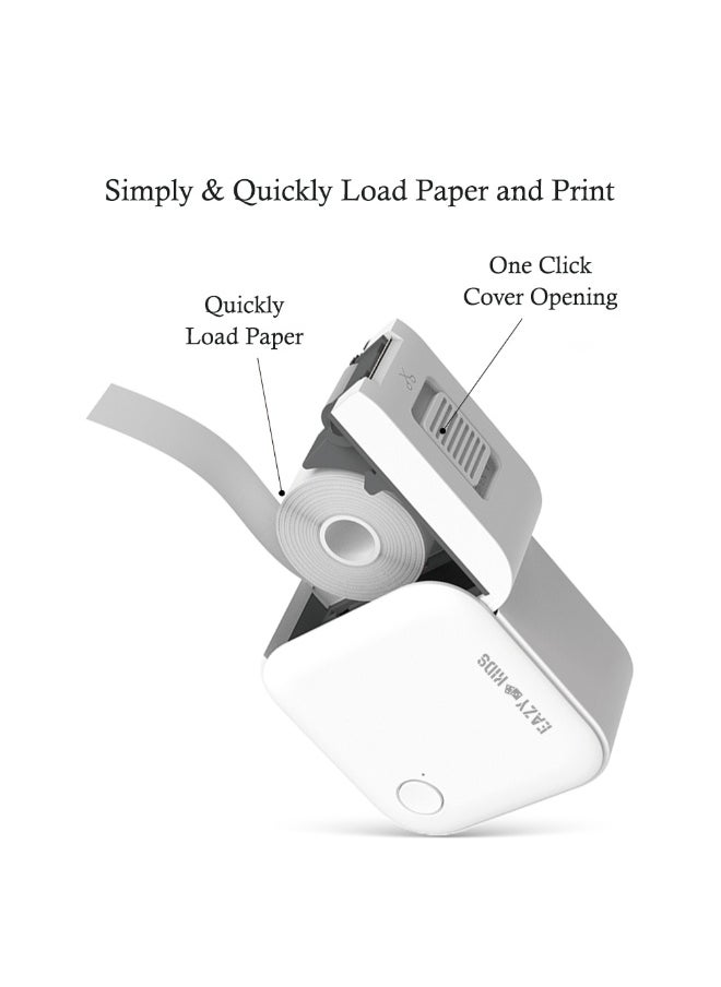 Eazy Kids Eazy Kids Mini Label Maker Printer with 180 Labels Roll, Smart App Control for Home, Office, School - White  - Image 4
