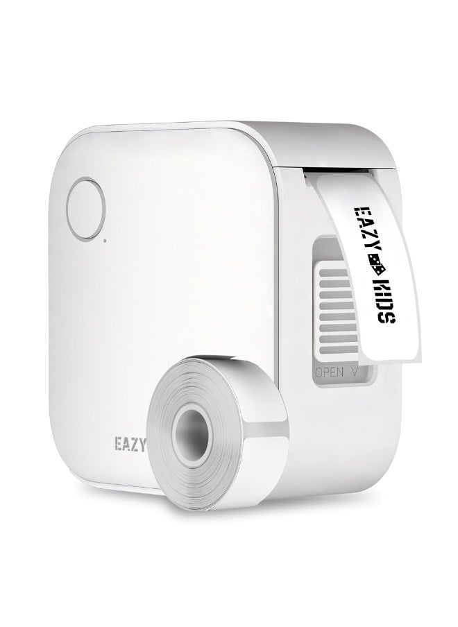 Eazy Kids Eazy Kids Mini Label Maker Printer with 180 Labels Roll, Smart App Control for Home, Office, School - White  - Image 1
