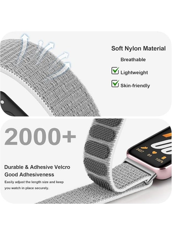 QIRG Nylon Bands for Samsung Galaxy Fit 3 Band Women Men, Soft Adjustable Replacement Watch Strap Compatible with Galaxy Fit 3 Smartwatch Accessories(Grey) - Image 3