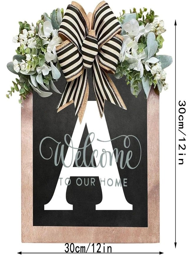 ELEFOCUS Last Name Porch Decor, Welcome Sign Wreath, Porch Decorations - 26 Letter Wreaths for Front Door, Spring & All Seasons Monogram (B) - Image 3