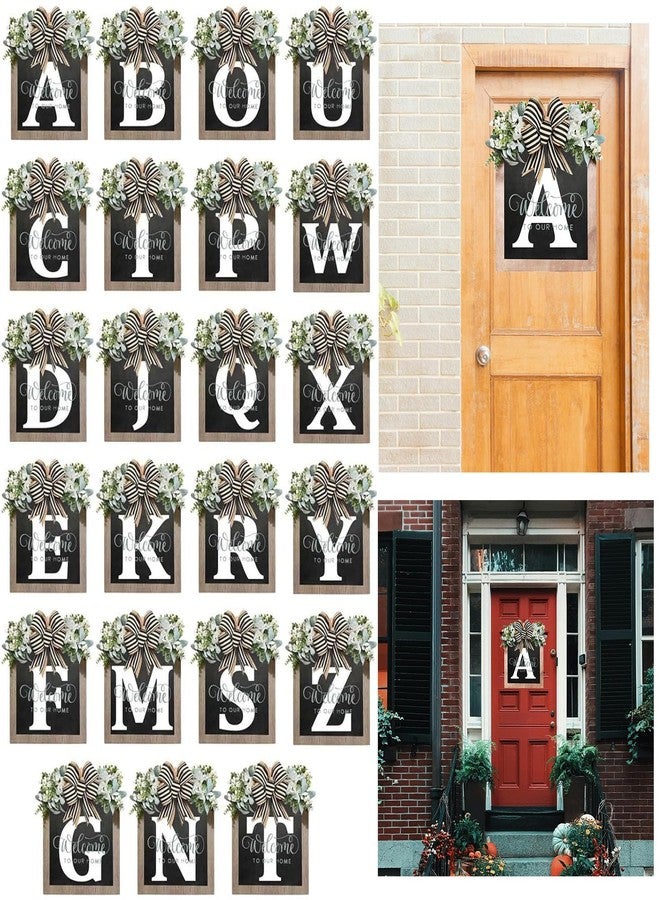 ELEFOCUS Last Name Porch Decor, Welcome Sign Wreath, Porch Decorations - 26 Letter Wreaths for Front Door, Spring & All Seasons Monogram (B) - Image 2