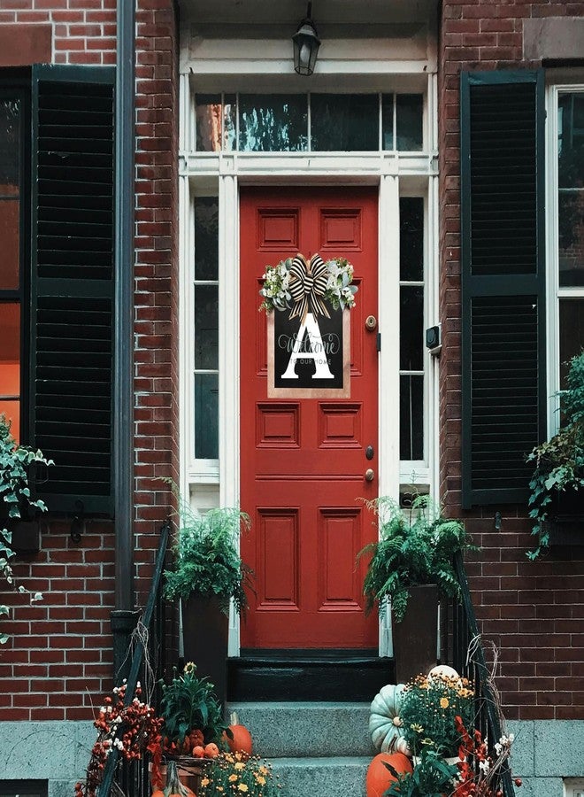 ELEFOCUS Last Name Porch Decor, Welcome Sign Wreath, Porch Decorations - 26 Letter Wreaths for Front Door, Spring & All Seasons Monogram (B) - Image 5