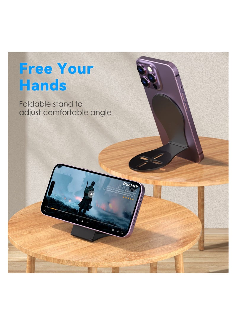 Magnetic Phone Holder for Laptop, Azonee, Adjustable Cell Phone Stand Designed for Magsafe, Computer Monitor Side Mount Clip for iPhone, for Home Work Office