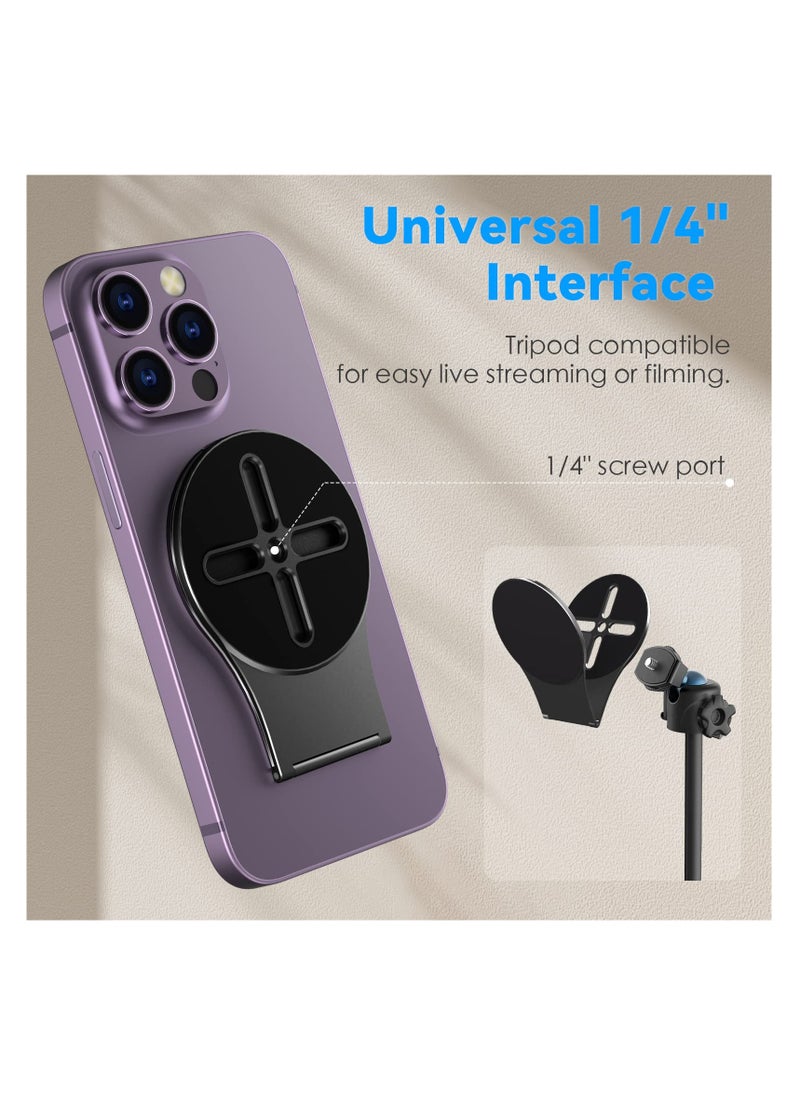 Magnetic Phone Holder for Laptop, Azonee, Adjustable Cell Phone Stand Designed for Magsafe, Computer Monitor Side Mount Clip for iPhone, for Home Work Office