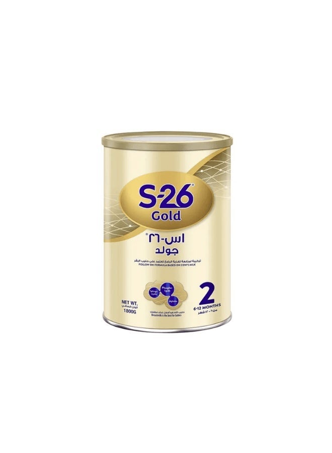 S.26 اس 26 بروجرس جولد رقم 2 حليب تركيبة لمتابعة نمو الرضع 1800 جم - Image 1