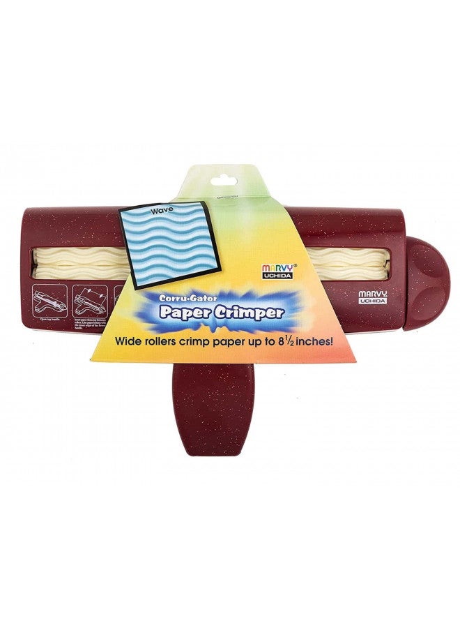 UCHIDA Corru-Gator Paper Crimper 8.5"-Wave,Blue - Image 1