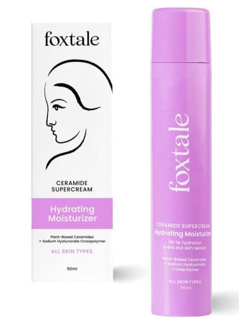 foxtale 5x Hydrating Ceramide Moisturizer for Face | Micro Hyaluronic Acid & 3 Ceramides | Lightweight | Fast Absorbing | Repairs Skin Barrier and Texture | Men & Women - 50ml - Image 1