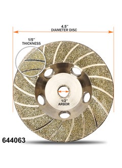 KSEIBI Electroplated Diamond Cup Wheel / W , 115mm, For Grinding, Polishing, Cleaning and Finishing Surfaces, Removing Coatings, Concrete Grinding, Stone and Tile Polishing, For Grinding Machines.  - Image 2